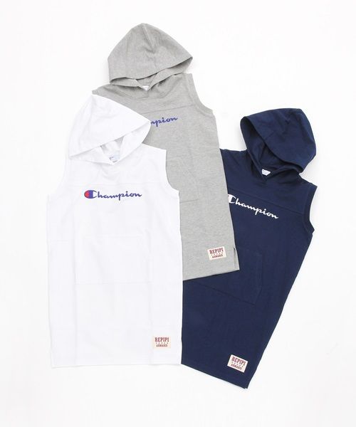 ☆champion×repipiコラボアイテム☆フードノースリーブワンピース