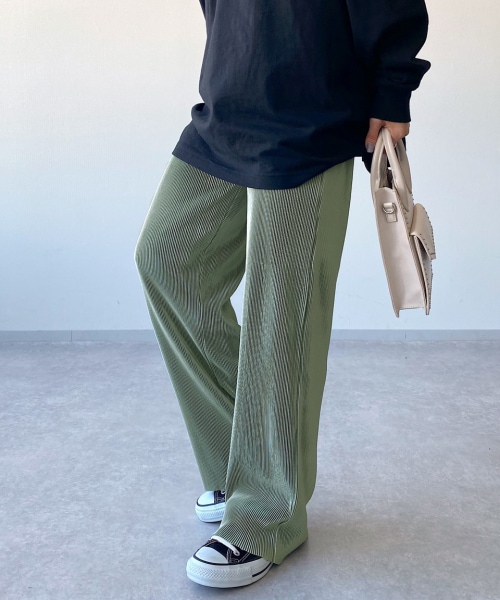 裾セルフカットok フリーカットプリーツパンツ 新色追加 公式 ページボーイ Pageboy 通販