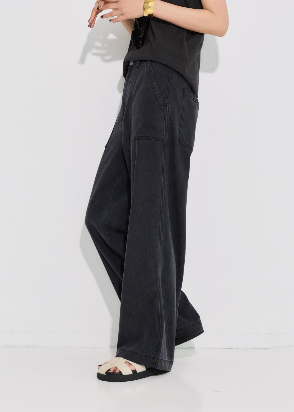 Wide Light Denim Pants-02