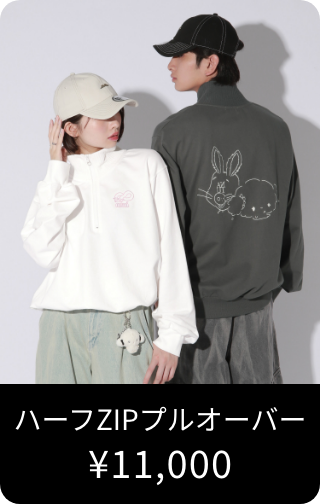 ハーフZIPミニ裏毛プルオーバー ¥11,000