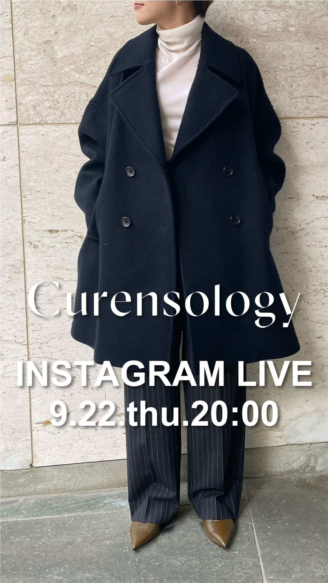 Curensology カレンソロジー　メルトンオーバーピーコート Curensology☆カレンソロジー☆メルトンオーバーピーコート ネイビー