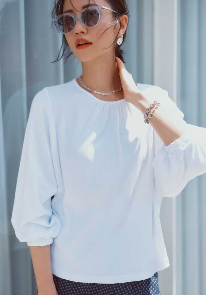 ひやっとタッチ Tシャツシリーズ：ブラウス見えTシャツ①