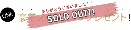 ONE 豪華ノベルティをプレゼント！