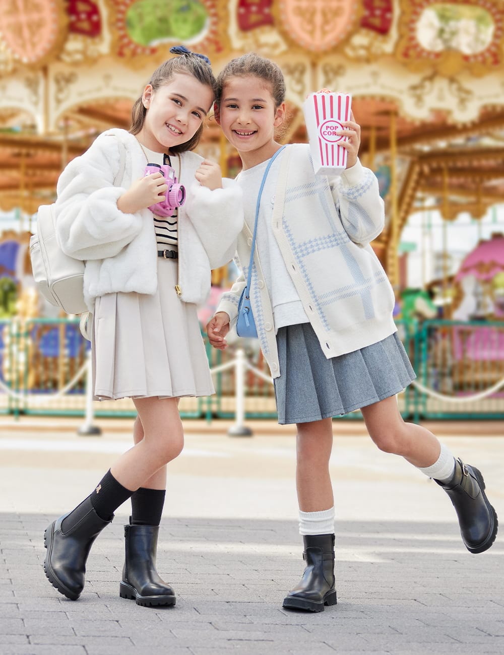 プリプリスカート×白系アウター