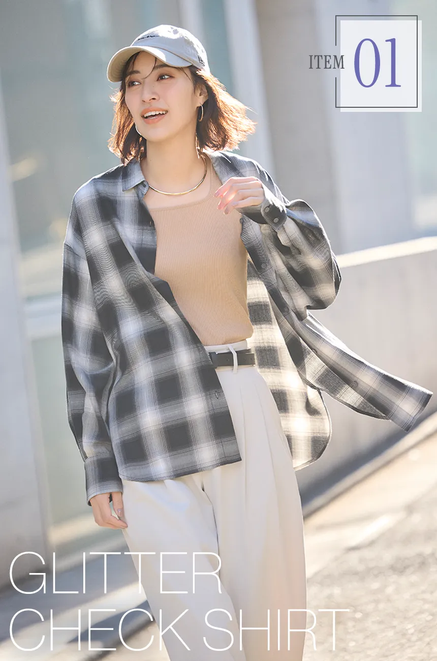 GLITTER CHECK SHIRT