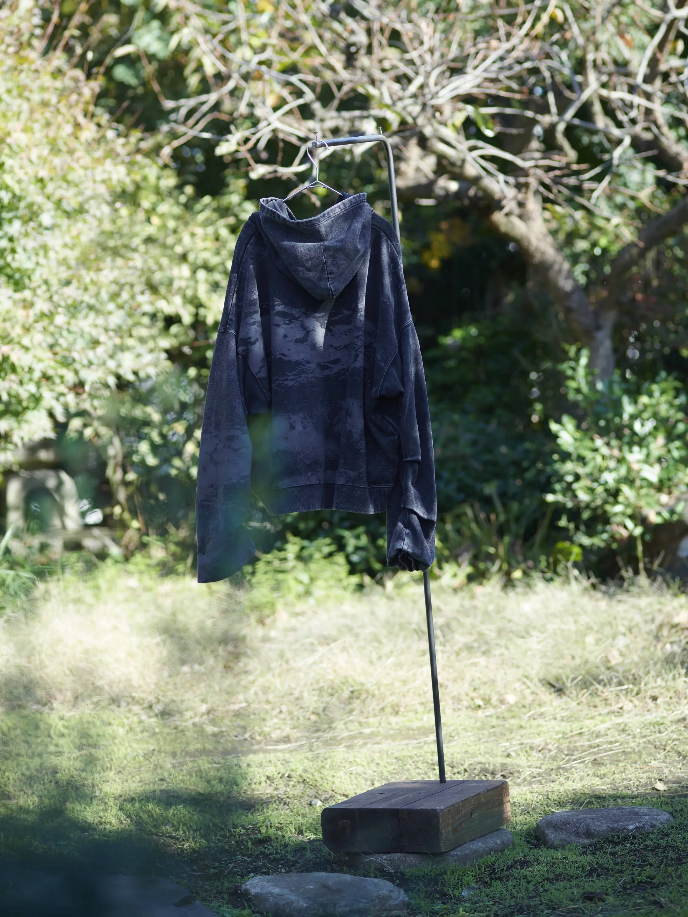 Art Printed Pigment Zip Up Hoodie