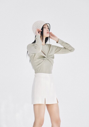 AZATO slit mini skirt