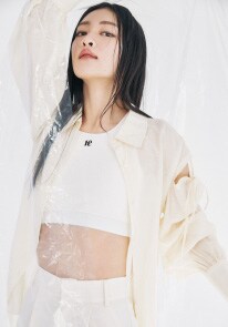 AZATO ribbon shoulder shirt