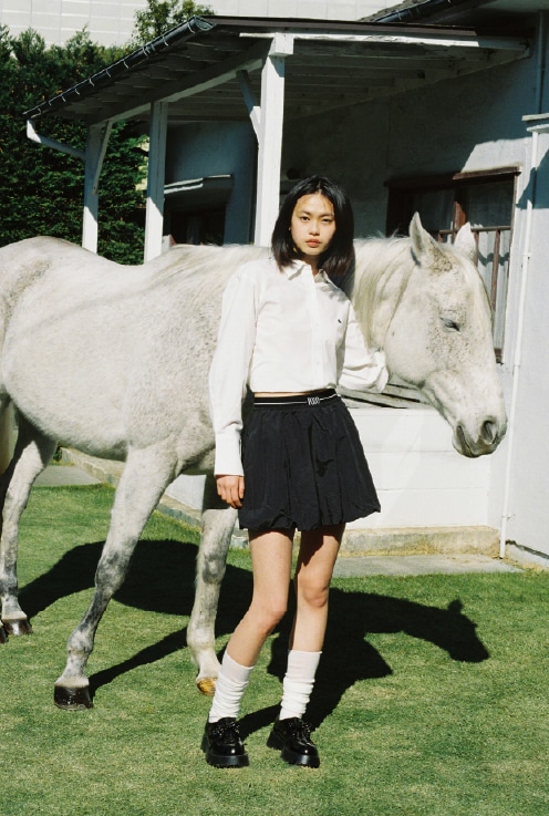 look 4. Mood for wearing a balloon skirt.