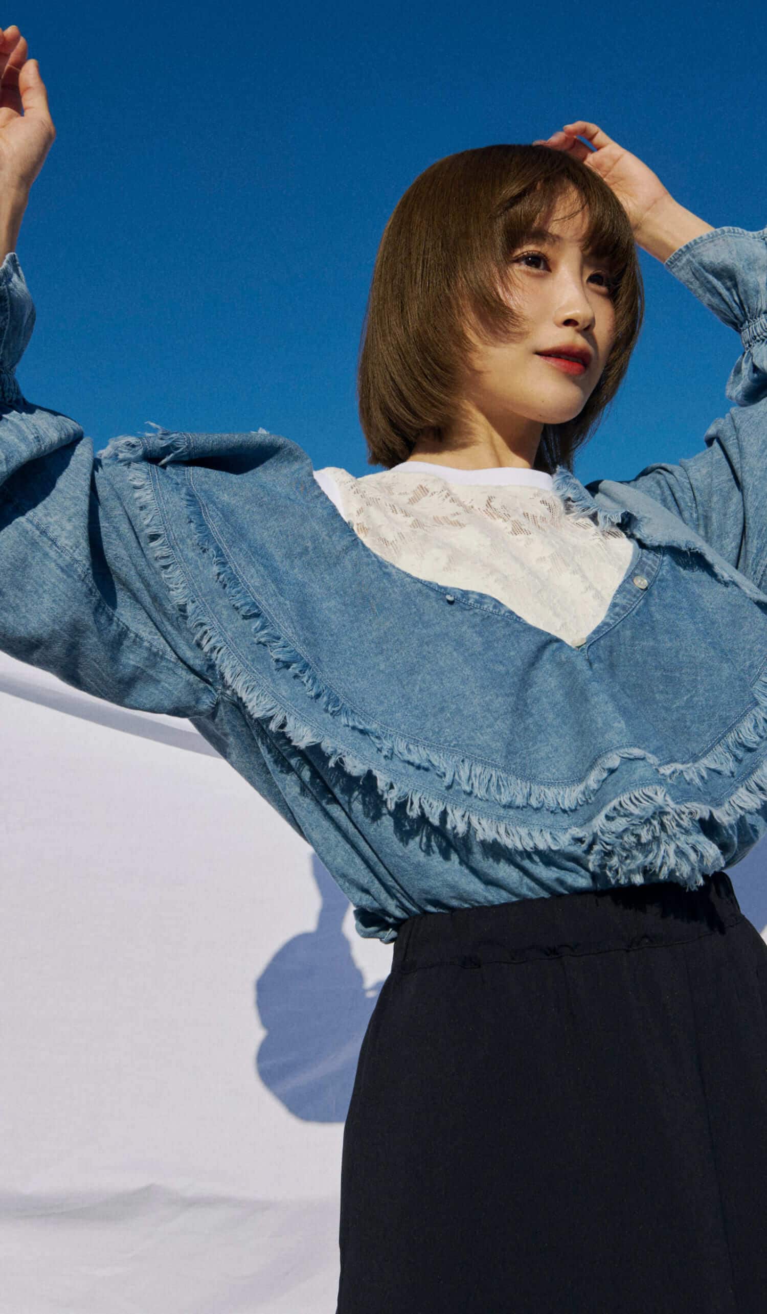【PARIS DE AOUNE】サンカクチャココラボデニム 新品 FREE 青 Lighten Your Summer - Thin Denim