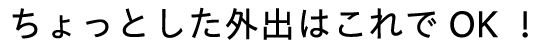 ちょっとした外出はこれでOK！