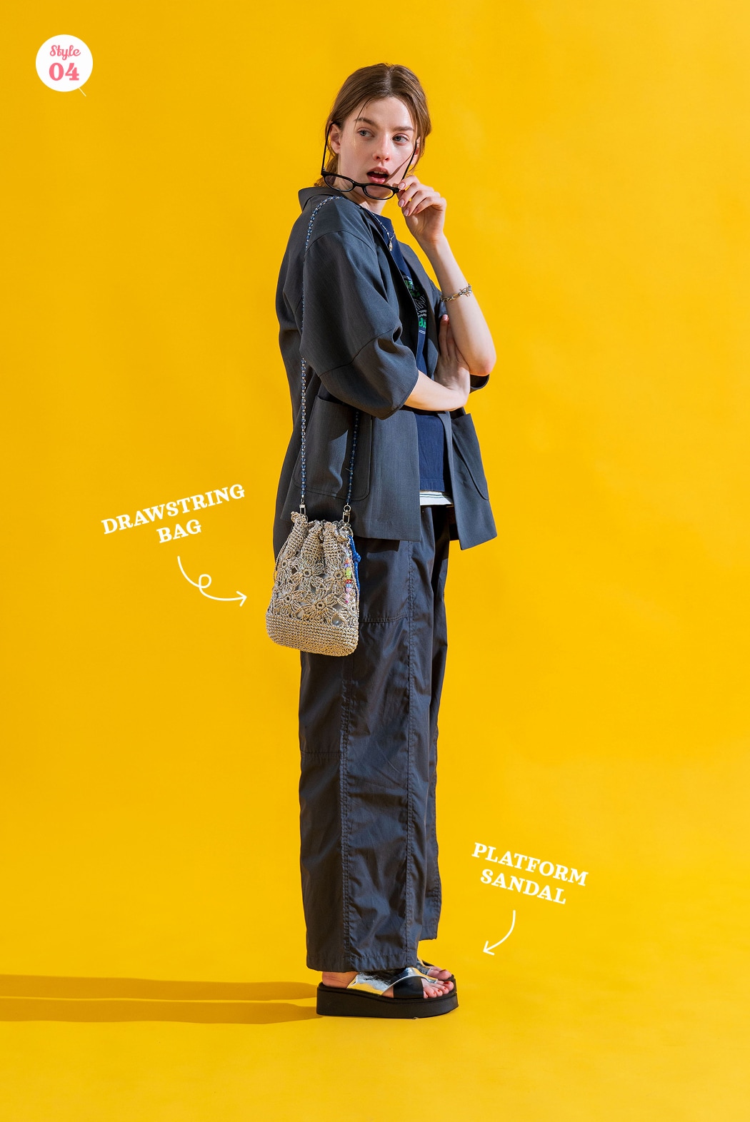 DRAWSTRING BAG / PLATFORM SANDAL