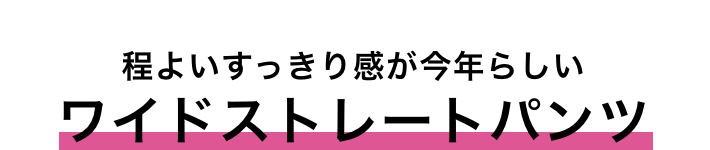 お手入れらくらく ワイドストレートパンツ